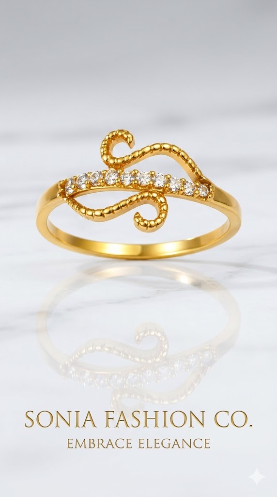 Elegant Gold Plated CZ Stone Designer Ring for Women