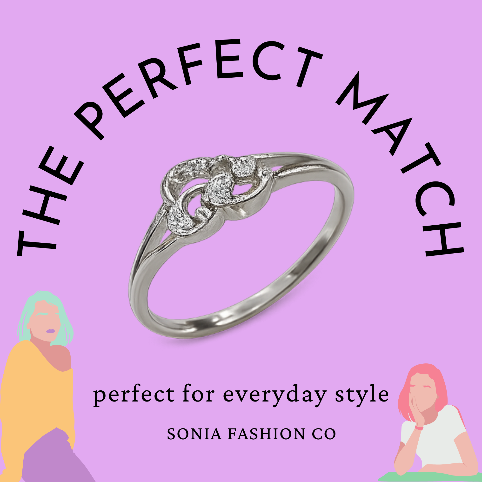 Elegant Silver Plated Crystal Infinity Ring for Women