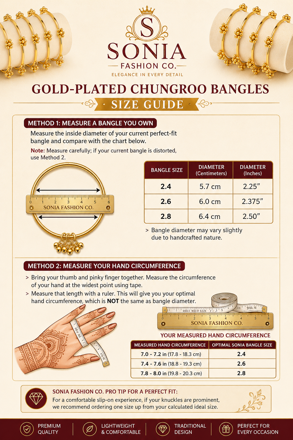 Kashmiri Bangles Decorative Golden Circle Collection Pack of 8