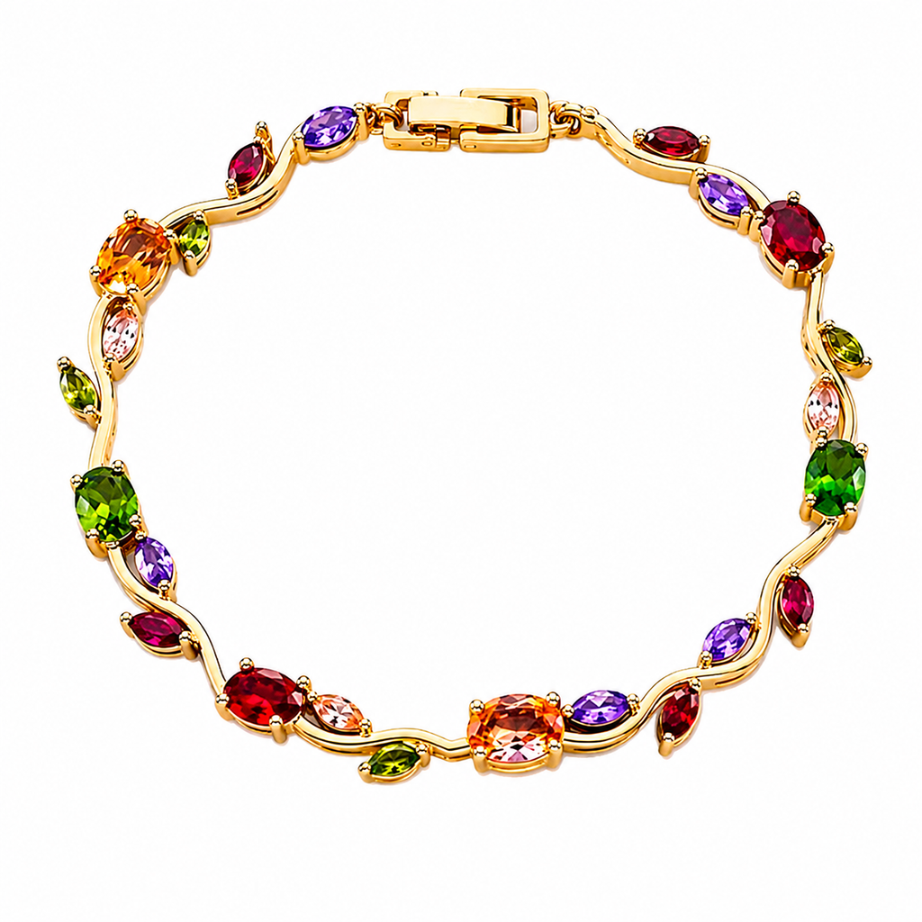Multicolor  Crystal Tulip Flower Bracelet for Women